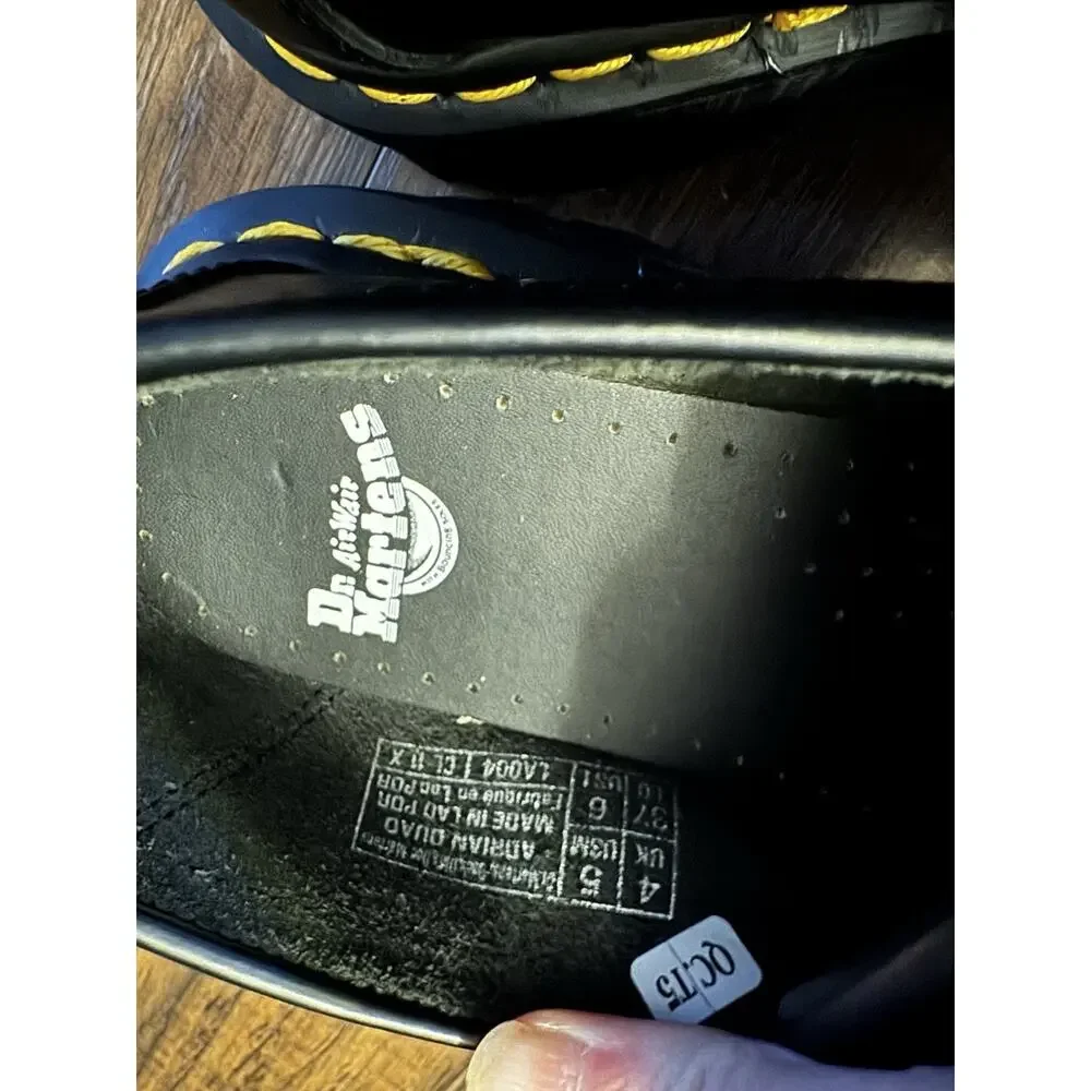 Dr. Martens Adrian Quad Black Platform Loafers Women's 5 Tassel Leather